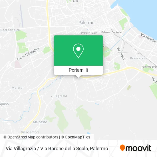 Mappa Via Villagrazia / Via Barone della Scala