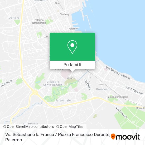Mappa Via Sebastiano la Franca / Piazza Francesco Durante