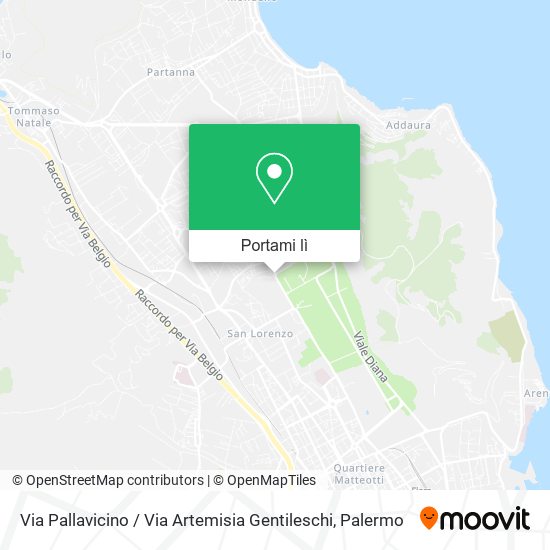 Mappa Via Pallavicino / Via Artemisia Gentileschi