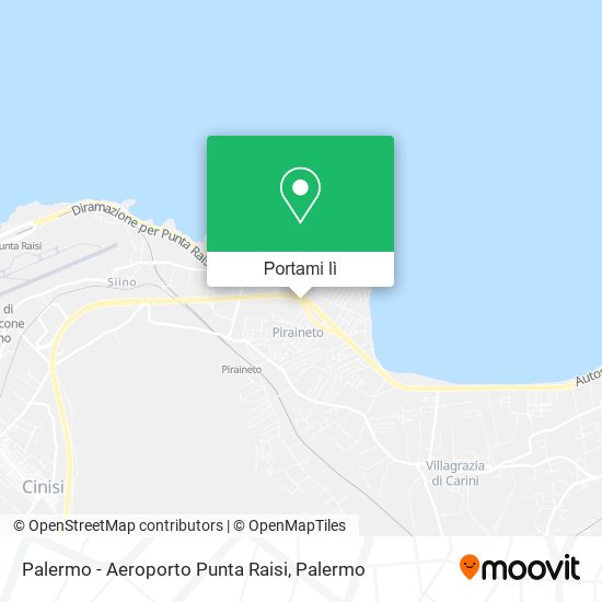 Mappa Palermo - Aeroporto Punta Raisi