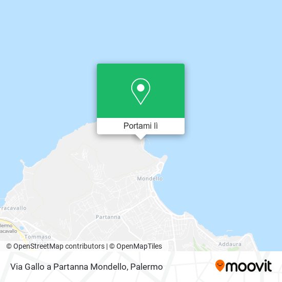 Mappa Via Gallo a Partanna Mondello