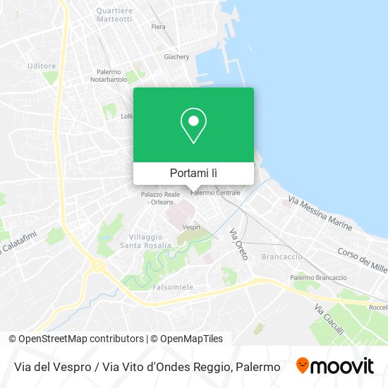 Mappa Via del Vespro / Via Vito d'Ondes Reggio