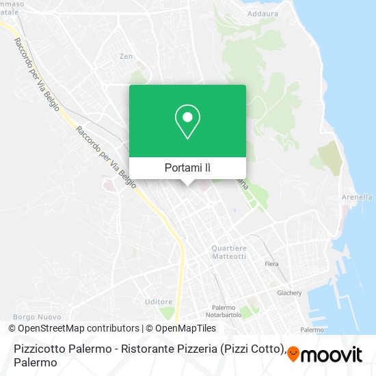 Mappa Pizzicotto Palermo - Ristorante Pizzeria (Pizzi Cotto)