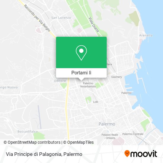 Mappa Via Principe di Palagonia