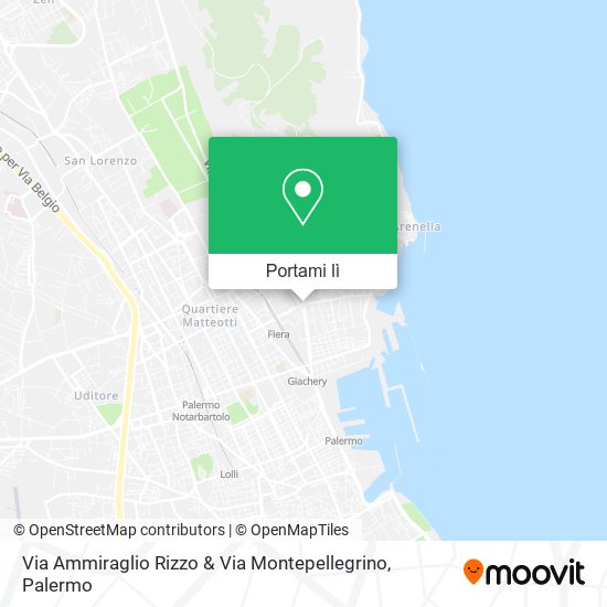 Mappa Via Ammiraglio Rizzo & Via Montepellegrino