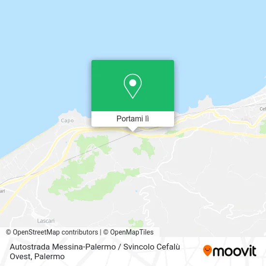 Mappa Autostrada Messina-Palermo / Svincolo Cefalù Ovest