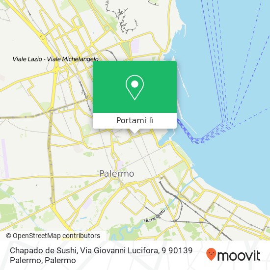 Mappa Chapado de Sushi, Via Giovanni Lucifora, 9 90139 Palermo