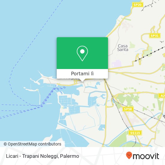 Mappa Licari - Trapani Noleggi