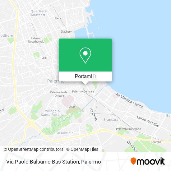 Mappa Via Paolo Balsamo Bus Station
