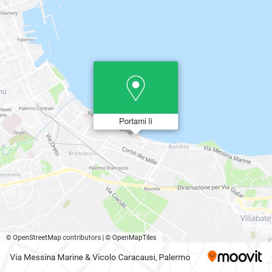 Mappa Via Messina Marine & Vicolo Caracausi