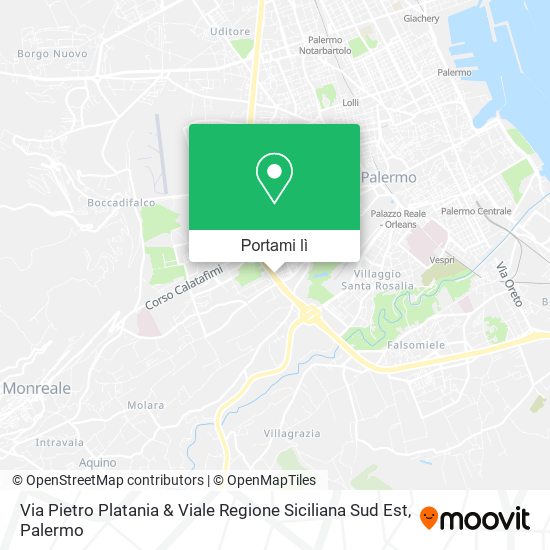 Mappa Via Pietro Platania & Viale Regione Siciliana Sud Est