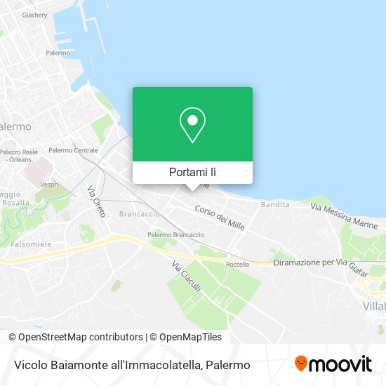 Mappa Vicolo Baiamonte all'Immacolatella