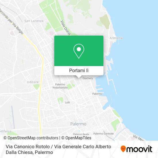 Mappa Via Canonico Rotolo / Via Generale Carlo Alberto Dalla Chiesa