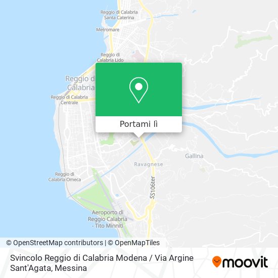 Mappa Svincolo Reggio di Calabria Modena / Via Argine Sant'Agata