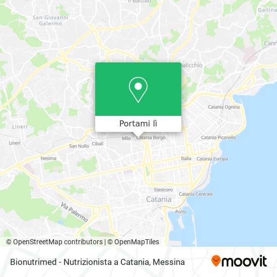 Mappa Bionutrimed - Nutrizionista a Catania