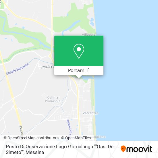Mappa Posto Di Osservazione Lago Gornalunga ""Oasi Del Simeto""