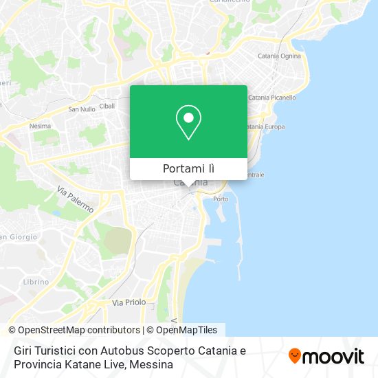 Mappa Giri Turistici con Autobus Scoperto Catania e Provincia Katane Live