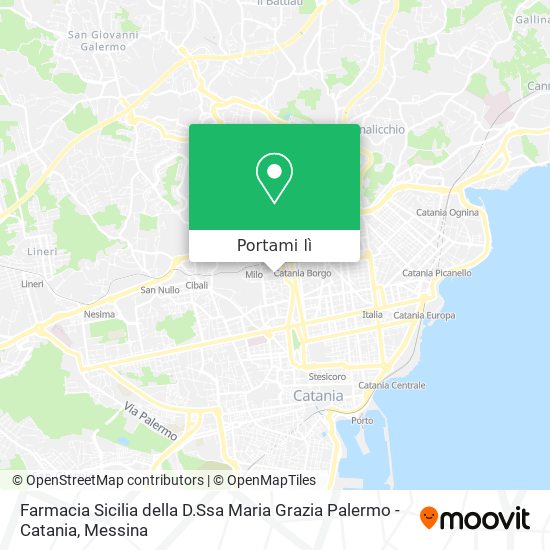 Mappa Farmacia Sicilia della D.Ssa Maria Grazia Palermo - Catania