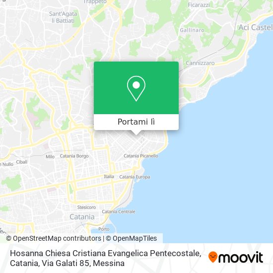 Mappa Hosanna Chiesa Cristiana Evangelica Pentecostale, Catania, Via Galati 85
