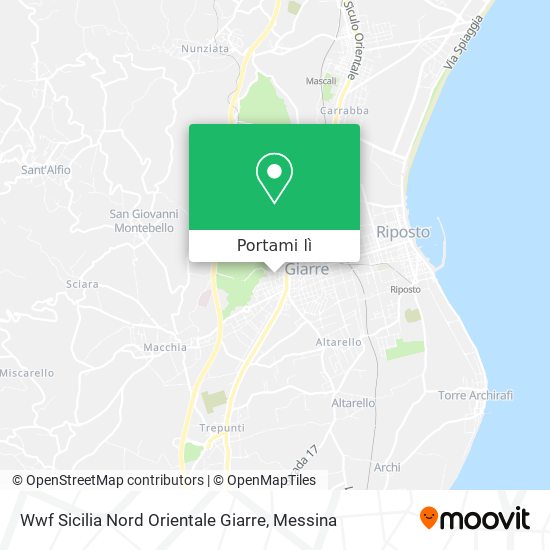 Mappa Wwf Sicilia Nord Orientale Giarre