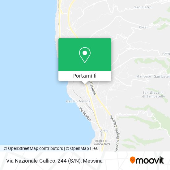 Mappa Via Nazionale-Gallico, 244 (S / N)