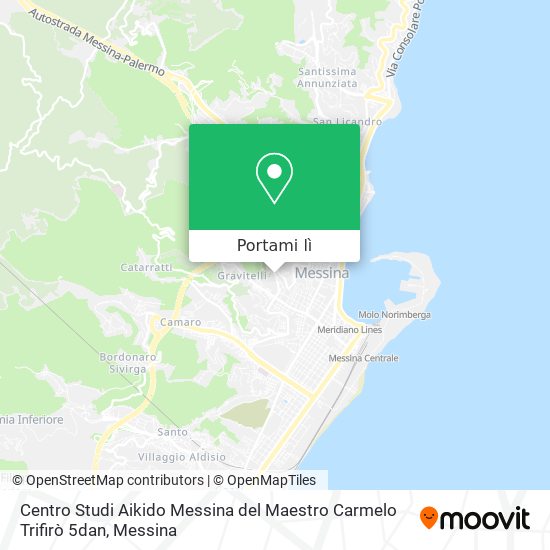 Mappa Centro Studi Aikido Messina del Maestro Carmelo Trifirò 5dan