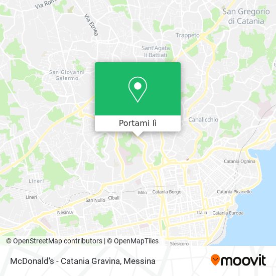 Mappa McDonald's - Catania Gravina