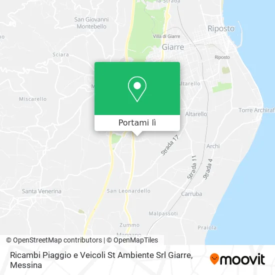 Mappa Ricambi Piaggio e Veicoli St Ambiente Srl Giarre