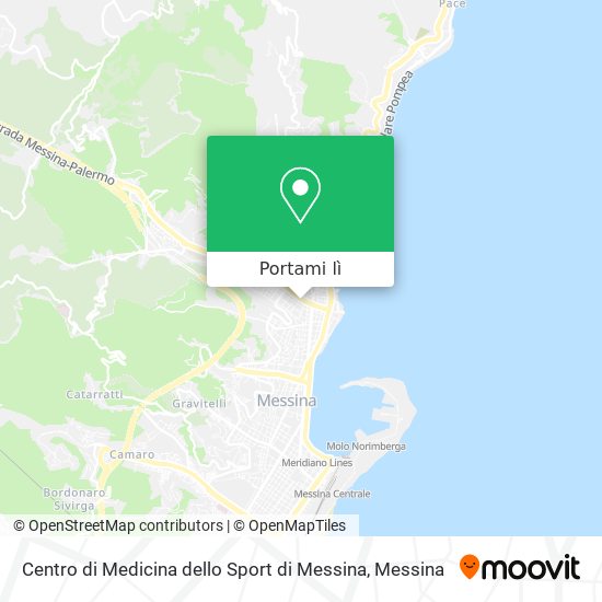 Mappa Centro di Medicina dello Sport di Messina