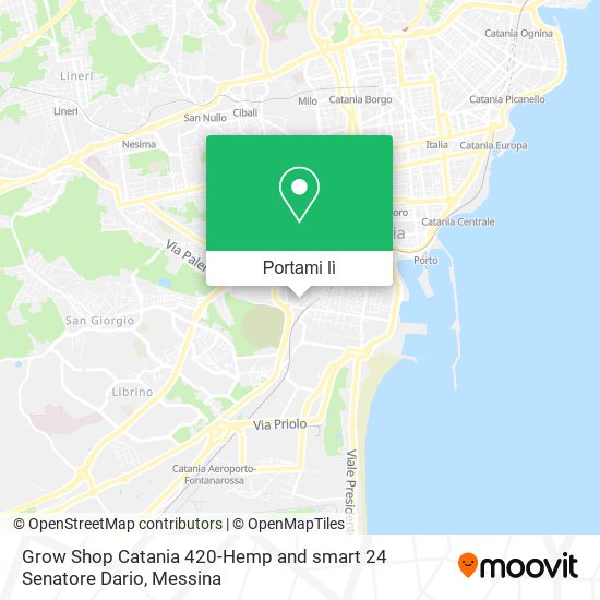 Mappa Grow Shop Catania 420-Hemp and smart 24 Senatore Dario
