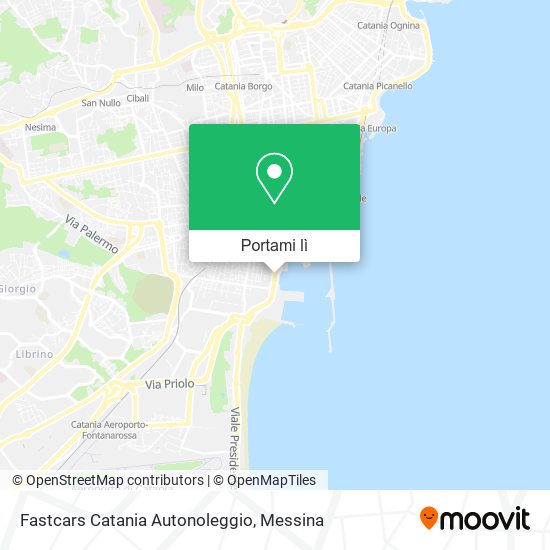 Mappa Fastcars Catania Autonoleggio