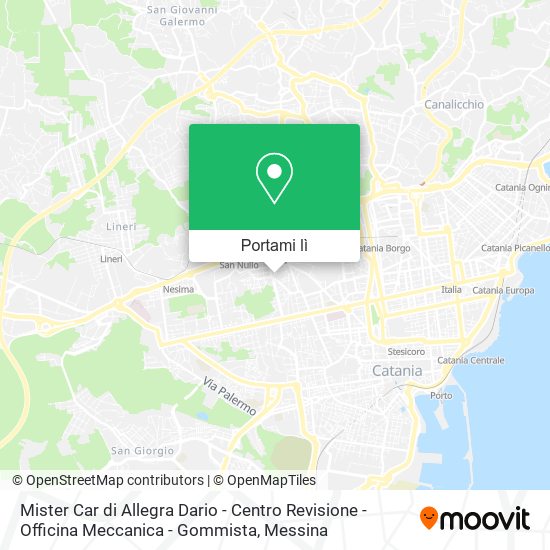 Mappa Mister Car di Allegra Dario - Centro Revisione - Officina Meccanica - Gommista
