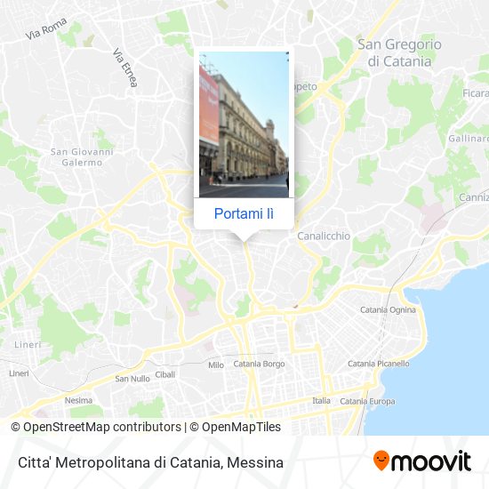Mappa Citta' Metropolitana di Catania