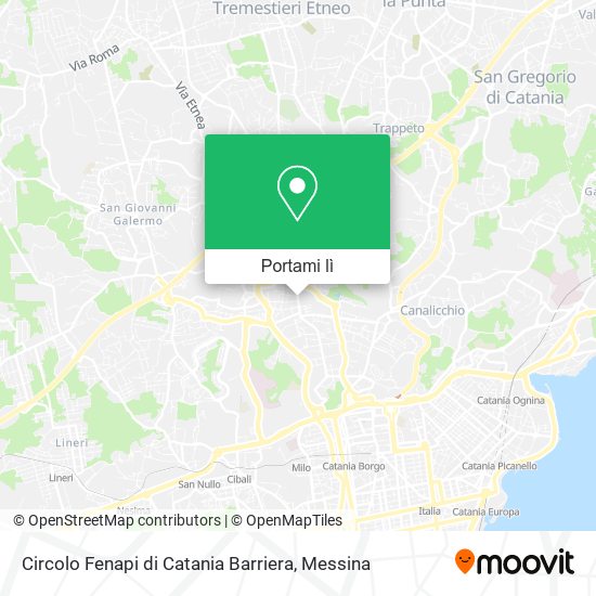 Mappa Circolo Fenapi di Catania Barriera