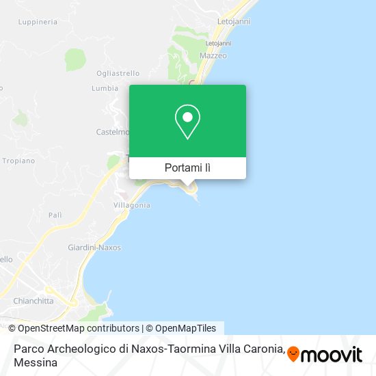 Mappa Parco Archeologico di Naxos-Taormina Villa Caronia