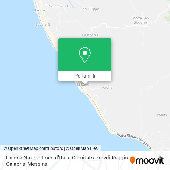 Mappa Unione Nazpro-Loco d'Italia-Comitato Provdi Reggio Calabria