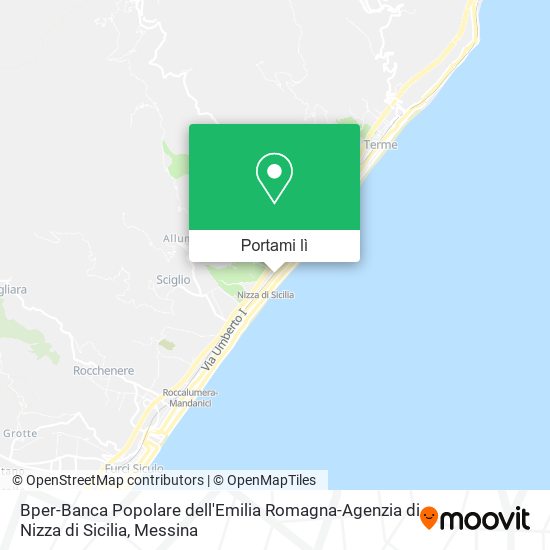 Mappa Bper-Banca Popolare dell'Emilia Romagna-Agenzia di Nizza di Sicilia