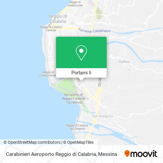 Mappa Carabinieri Aeroporto Reggio di Calabria