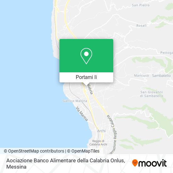 Mappa Aociazione Banco Alimentare della Calabria Onlus