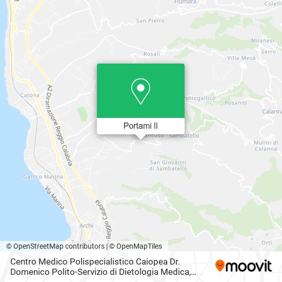 Mappa Centro Medico Polispecialistico Caiopea Dr. Domenico Polito-Servizio di Dietologia Medica