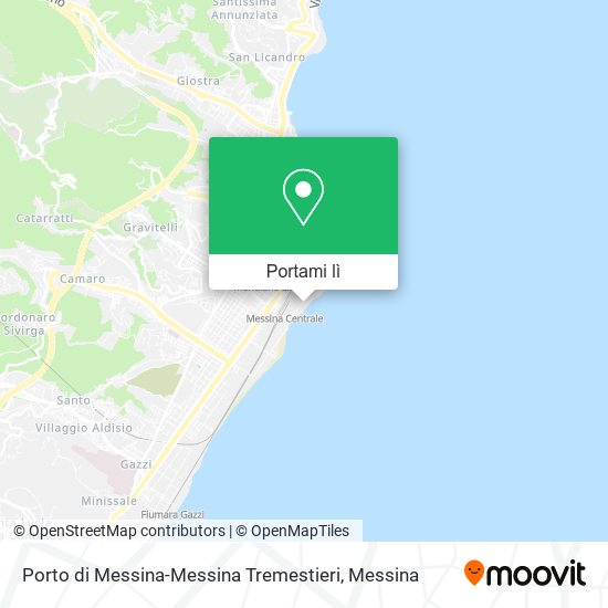 Mappa Porto di Messina-Messina Tremestieri