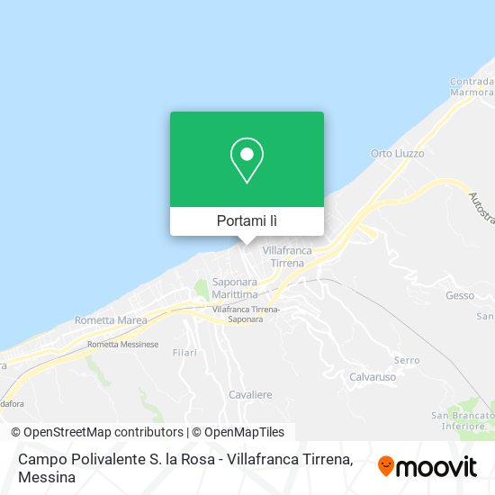 Mappa Campo Polivalente S. la Rosa - Villafranca Tirrena