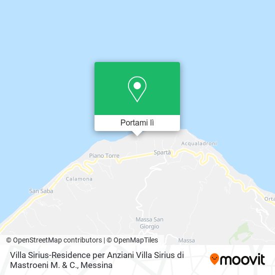 Mappa Villa Sirius-Residence per Anziani Villa Sirius di Mastroeni M. & C.