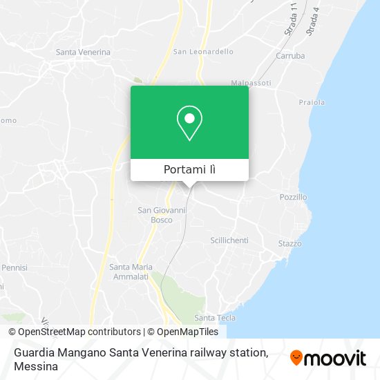 Mappa Guardia Mangano Santa Venerina railway station