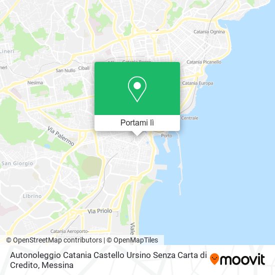 Mappa Autonoleggio Catania Castello Ursino Senza Carta di Credito