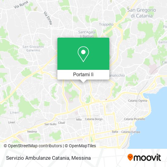 Mappa Servizio Ambulanze Catania