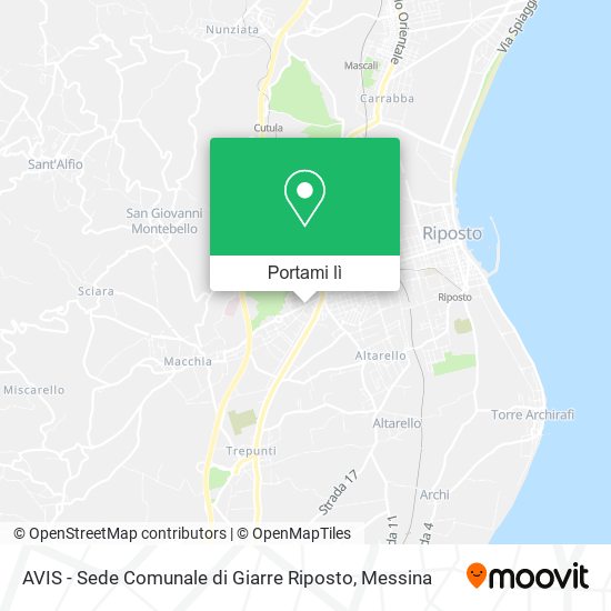 Mappa AVIS - Sede Comunale di Giarre Riposto