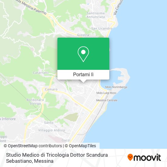 Mappa Studio Medico di Tricologia Dottor Scandura Sebastiano
