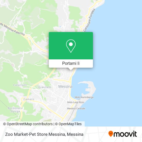 Mappa Zoo Market-Pet Store Messina