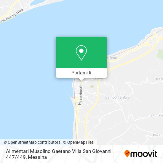 Mappa Alimentari Musolino Gaetano Villa San Giovanni 447 / 449
